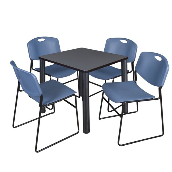 Kee Kee Square Table & Chair Set, Wood, Metal, Polypropylene Top TB3030GYBPBK44BE - main